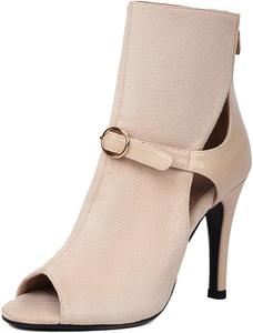 Женские ботильоны MRKEWUNEY с открытым носком на шпильке в стиле гладиатор, 222 Apricot