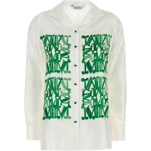 Майка Max Mara Nabil с принтом логотипа и пуговицами MaxMara, белый