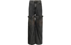 Y/Project Вечнозеленые макси джинсы с ковбойской манжетой