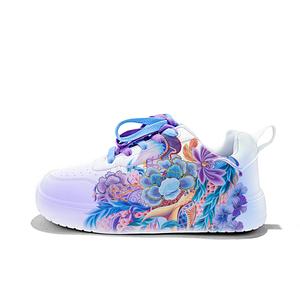 Легкие нескользящие низкие кроссовки для скейтбординга унисекс Cold cicadas yesterday, синий/фиолетовый