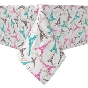 Квадратная скатерть, 100 % хлопок, 60х60 дюймов, эскиз Эйфелевой башни.