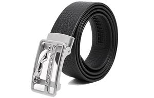 JAGUAR Кожаный мужской ремень черный, Black