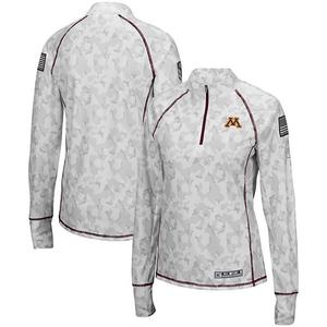 Женская белая куртка 1/4-zip Minnesota Golden Gophers OHT Military Appreciation Arctic Camo Colosseum