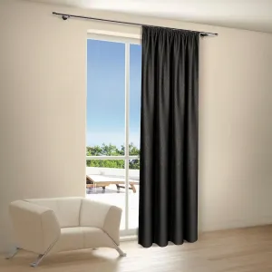 Штора Kira с петлями, 1 шт., размер ВxШ: 245x140 см, декоративная штора с тиснением Gerster, черный