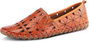 Женские кожаные лоферы Spring Step Fusaro, Удобные слипоны с резиновой подошвой, Лоферы для работы, прогулки и вождения, оранжевый