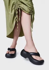 Бесплатные пушистые сандалии с т-образным ремешком Melissa, Black