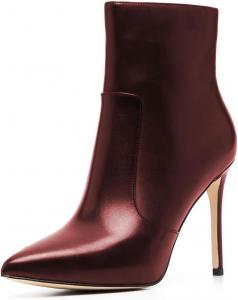 Женские стильные ботильоны на высокой шпильке Miss Left с закрытым заостренным носком, боковой молнией, гладкой поверхностью, для осени, повседневные и для работы, размеры 4-16 US, Red