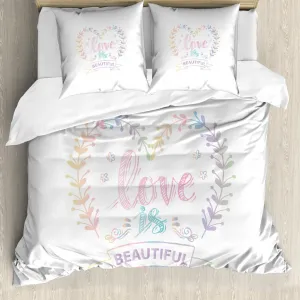 Пододеяльник ABAKUHAUS Romantic, пастельный, Dreamy Spring, с защитой от клещей, подходит для аллергиков, с наволочками, 200 x 200 см - 80 x 80 см, разноцветный