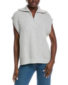 Осенний кашемировый жилет с воротником-стойкой на молнии из смеси кашемира и шерсти Autumn Cashmere, серый