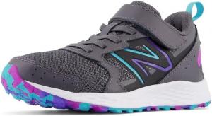 Кроссовки New Balance детские унисекс Fresh Foam 650 V1 с эластичными шнурками и верхней застежкой, Magnet/Electric Indigo/Cosmic Rose