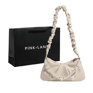 Сумка через плечо PU Плечевая сумка Компактная переносная сумка Повседневная женская экрю/черный PINK·LAND