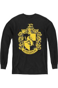 Футболка с длинным рукавом для детей с гербом Хаффлпаффа из Гарри Поттера Gildan, черный
