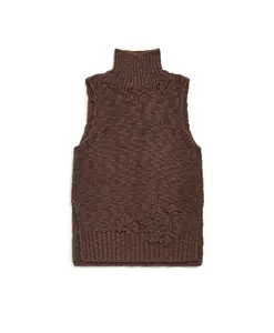 Вышитая шерстяная блузка Maliparmi, коричневый