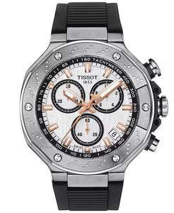 Мужские швейцарские часы с хронографом T-Race с черным ремешком, 45 мм Tissot
