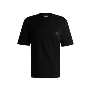 Футболка из хлопкового джерси с логотипом HAPPY HUGO, черный