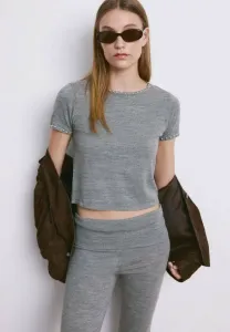 Футболка с принтом Mango, Mottled Grey