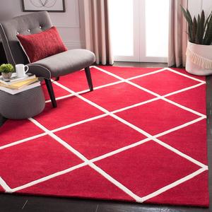 Ковер ручной работы SAFAVIEH, 244 x 305 см, Chatham Collection Red / Ivory CHT720G Diamond Trellis Premium Wool