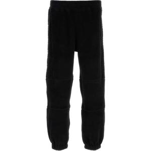 Прямые брюки с эластичным поясом из махровой ткани FENDI, черный