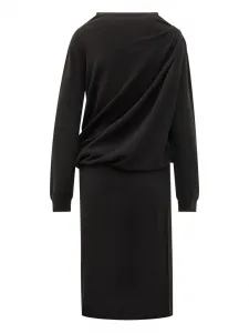 Платье с драпировкой и пуговицами Fabiana Filippi, черный