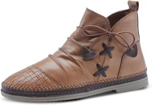 Ботинки Spring Step Pomeroy Chelsea - Верх из мягкой кожи цвета сливочного масла с плетеным носком, декоративной эластичной шнуровкой и застежкой-молнией, с мягкой текстильной стелькой, Camel