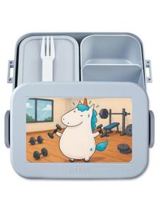 Mr. & Mrs. Panda Ланчбокс с единорогом, дизайн для занятий спортом, без слогана, пастельно-голубой цвет