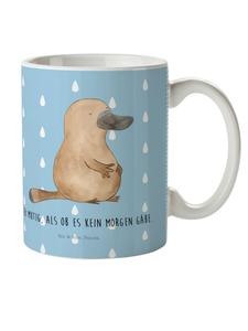 Детская кружка с утконосом, мужеством и надписью в пастельно-голубых тонах Mr. & Mrs. Panda