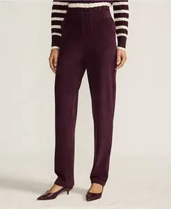 Женские спортивные вельветовые брюки с высокой посадкой Lands' End, красный