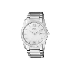 CITIZEN Часы Ecology Drive Collection Solar Quartz Movement Stainless Steel Strap Watch Men's Watch White Dial BM6501 53A, White Dial