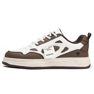 NANJIREN Низкие скейтерские кросcовки мужские бело-коричневые, цвет White Brown