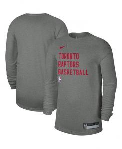 Мужская и женская футболка Heather Grey Toronto Raptors 2023/24 Legend On-Court Practice с длинным рукавом Nike, серый