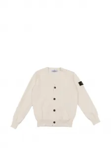 Кардиган с нашивками Stone Island Junior, бежевый