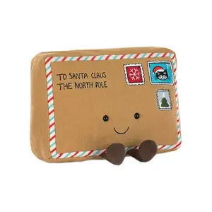 Рождественская серия плюшевая кукла письмо Санта Клаусу 12 см высота в сидячем положении JELLYCAT, A Fun Letter to Santa Claus