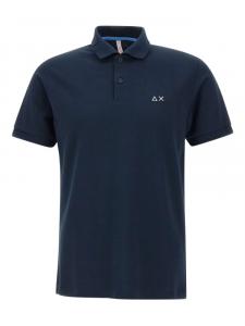 Рубашка-поло из хлопка Sun68, синий