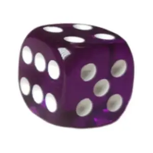 d6 18 мм, полупрозрачный темно-фиолетовый с белым (12), Game Dice - Translucent (Role 4 Initiative)