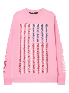 Лонгслив с принтом флага и пламенем Palm Angels, розовый