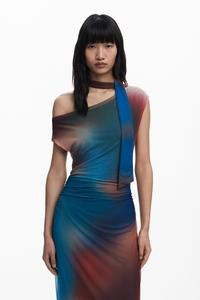 Платье с градиентной драпировкой «Аврора» для свадеб, приемов и торжественных мероприятий.