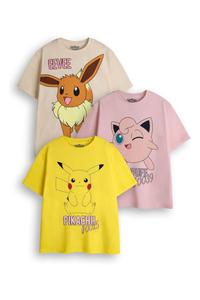 Футболки для девочек с покемонами, 3 шт в упаковке Vanilla Underground, желтый