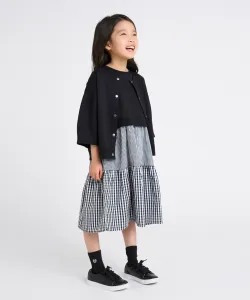 Платье в клетку с французскими рукавами Comme Ca Ism, цвет Black