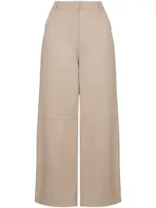 Кожаные брюки Yves Salomon, бежевый
