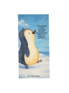 Mr. & Mrs. Panda Полотенце с изображением пингвина, трогательным рисунком и надписью белого цвета