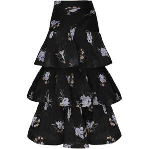 Рюшированная длинная юбка Zimmermann, черная