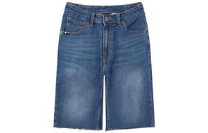 Бейсбольные джинсовые шорты женские синие MLB