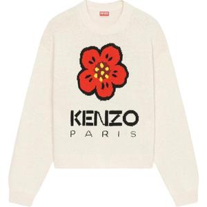 Свитер с интарсией Boke Flower Logo KENZO, экрю