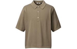 Трикотажная футболка мужская светло-коричневая UNIQLO, светло-умбра