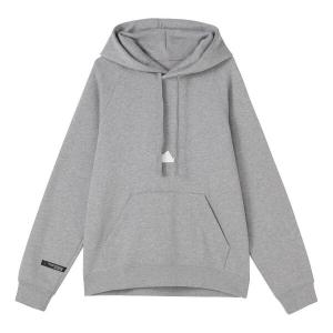 Толстовка Men's adidas Solid Color Logo Hooded Loose Long Sleeves Gray, серый