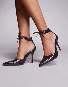 Туфли-лодочки Pippi на высоком каблуке со шнуровкой ASOS DESIGN бордового цвета