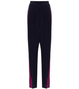 Широкие брюки из шелкового крепа с высокой талией Stella McCartney, Ink