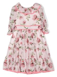 Платье с короткими рукавами и цветочным принтом Patachou, розовый