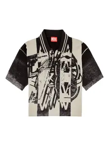 Рубашка поло M-Oliba с абстрактным принтом DIESEL, нейтральный