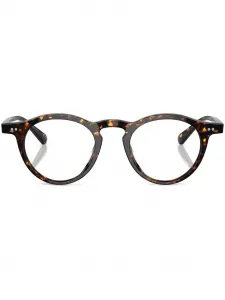 Очки в круглой оправе черепаховой расцветки Oliver Peoples, зеленый
